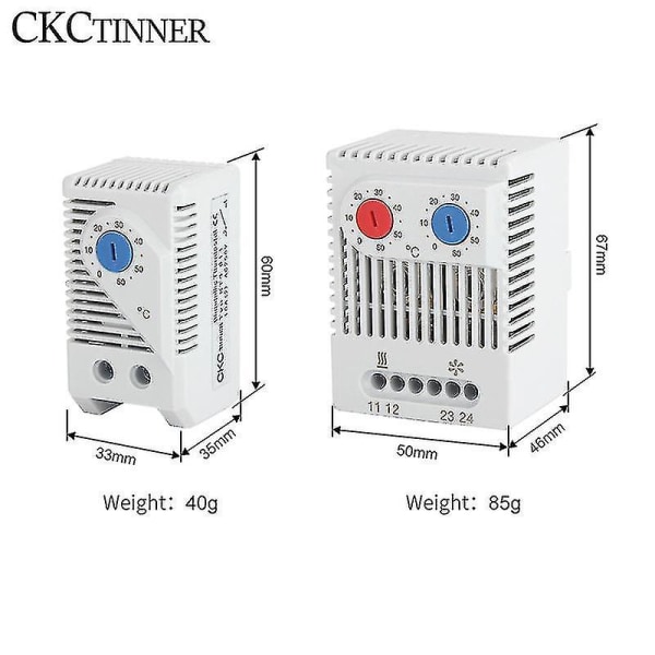1st Skåp Minitermostat Kto011 Kts011 Zro011 Normalt öppen/normalt stängd Kompakt mekanisk temperaturregulator KTO011