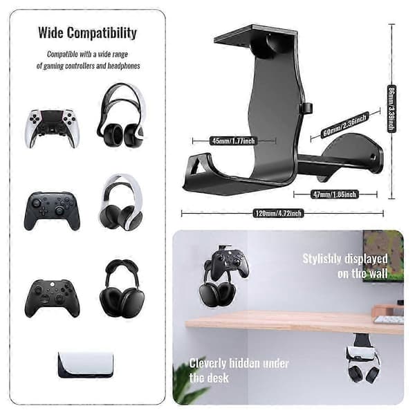 Veggmontert stativfeste for PS5/PS4/Xbox/Switch Controller Headset Bordbunn Oppbevaringsfeste Edition 0709 5 5 5