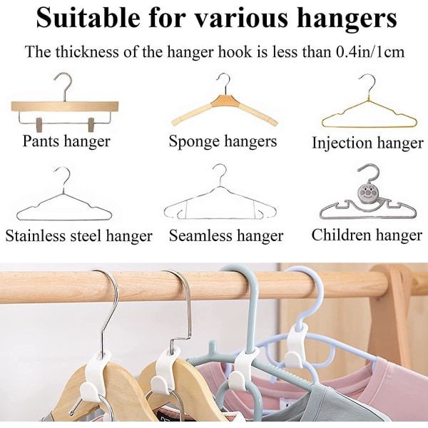 20 stycken Connect Hangers Högkvalitativa krokar Anslutning för garderob Garderob Klädkrok Organizer Organizer för garderob, sovrum, badrum,