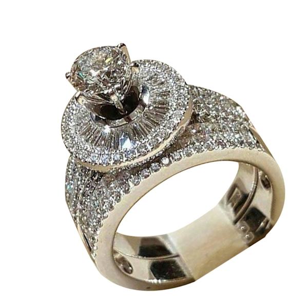 2kpl/ set Muoti Naisten Cubic Zirkonia Statement Kihlasormus Sormus Korut US 9