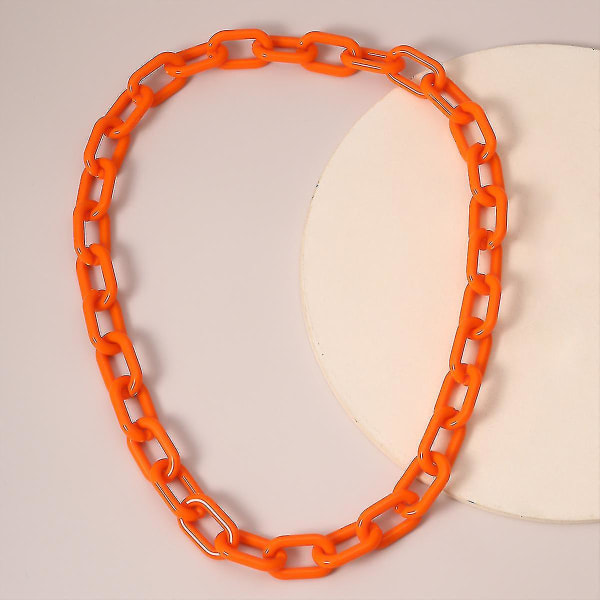 Akryyli kaulakoru riipukset liioiteltu geometria choker naisille 24 tuumaa orange