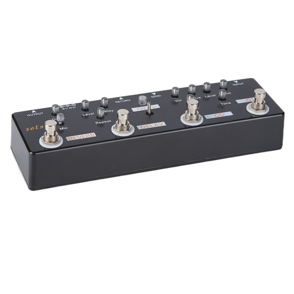 Gitar Effektpedal 5 Modus Reverb Delay Distortion Overdrive Loop Tuner Tilbehør
