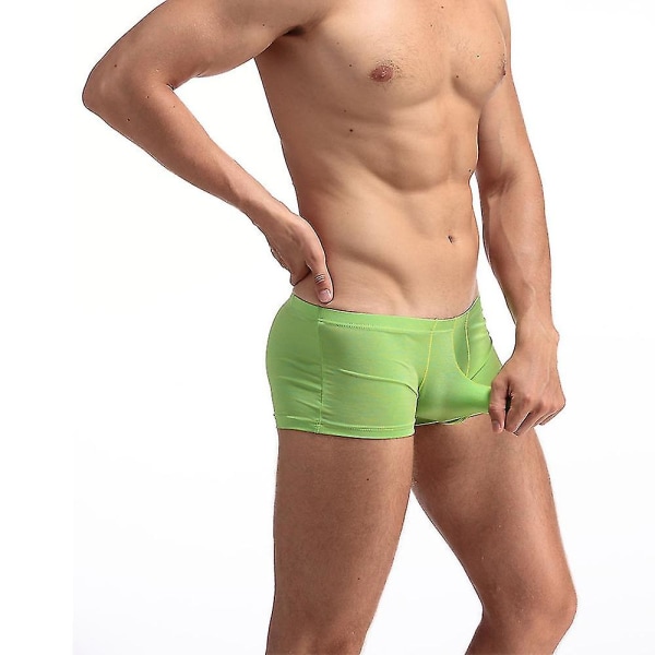 Män Low Rise bomull Boxer Trunks Underkläder Trosor Fruit Green XL