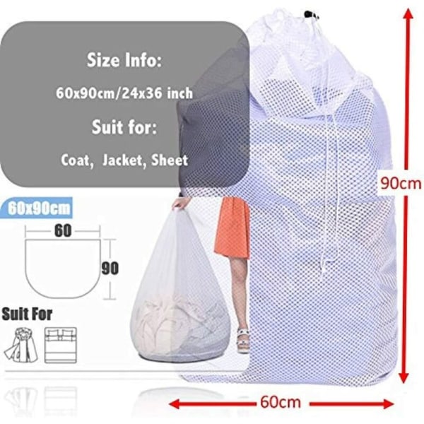 Pyykkipussit - Mesh - Pesulapussit konepestyjen vaatteiden suojaamiseksi - Valkoinen