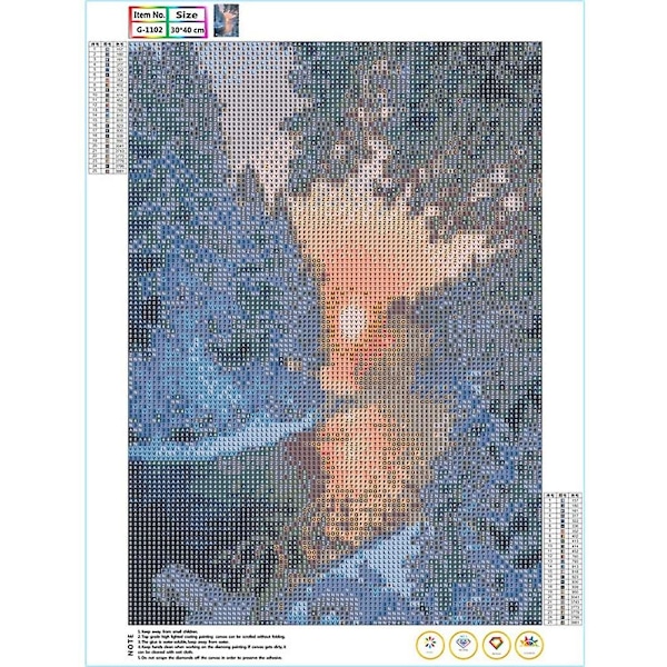 5D- diamond painting, itse tehty koristelu, joululahja, 30*40cm