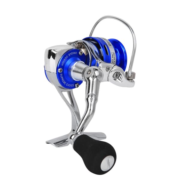 Helt Metall Mini Is Vinter Sten Havsfiske Drag Spinnrulle Blå Silver Utrustning