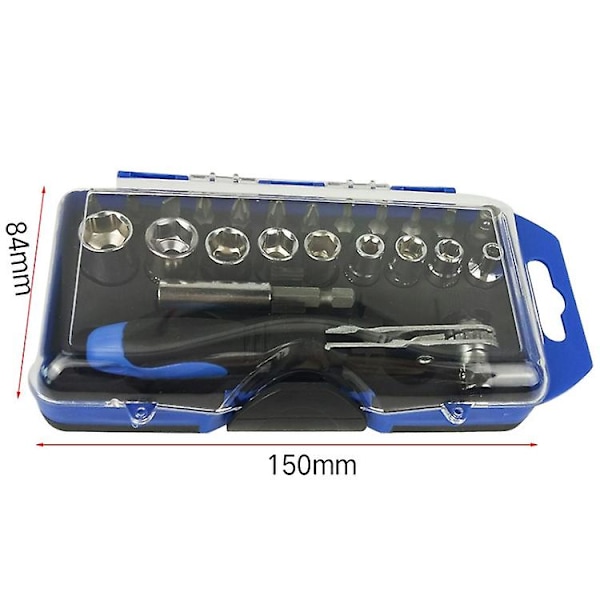23st/ set Socket Bit Quick Wrench Ratchet Skruvmejsel (7005)