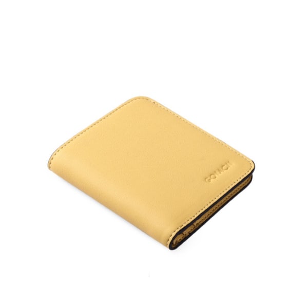 Compact Bifold Luxury Lommebok i ekte skinn for kvinner apricot yellow