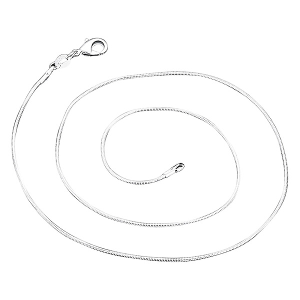 Engros 10 stk 925 Sterling massivt sølv 1 mm slangekæder halskæde 16 tommer