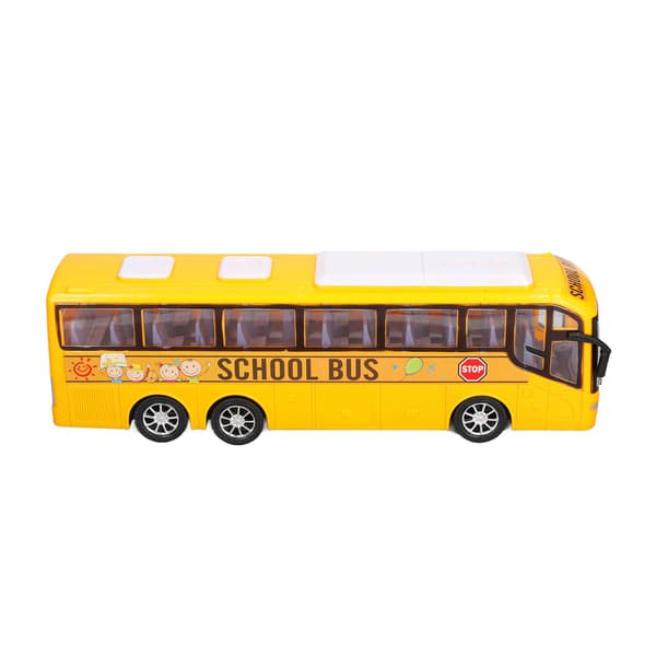 Mini Buss Modellbil Hög Simulering Gul Tröghetsleksak för Barn 3 År Heminredning Gåva