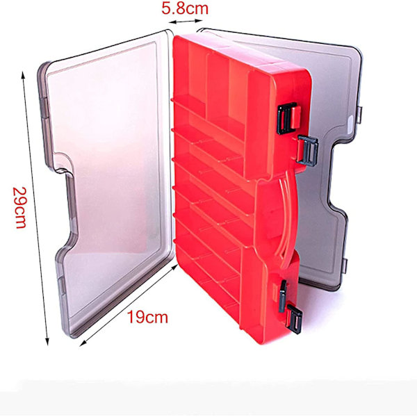29x20x6 plast fiskesluk oppbevaringsboks Dobbeltsidig redskapsboks Peche agnboks Flueboks for fluefiske lokker agn ørretfluer 24 celler
