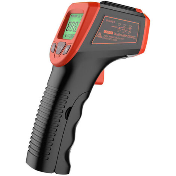 Infrarødt termometer, berøringsfri digital lasertemperaturpistol -58°F til 1112°F (-50°C til 600°C) med LCD-skjerm, rød, modell: rød 8