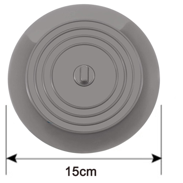 Grå Rund Stor Silikon Oppvaskkum Propper Deksel Karstopper 15cm Vannblokkerende Deksel Gulvsluk