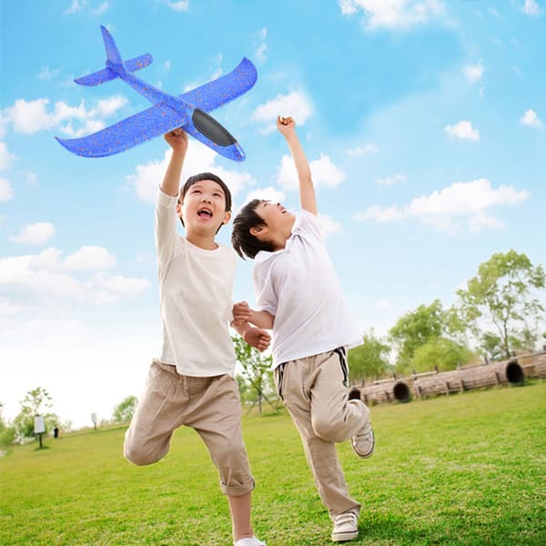 Foam Hand Throw Airplane - Blå utomhusleksakspresent för barn