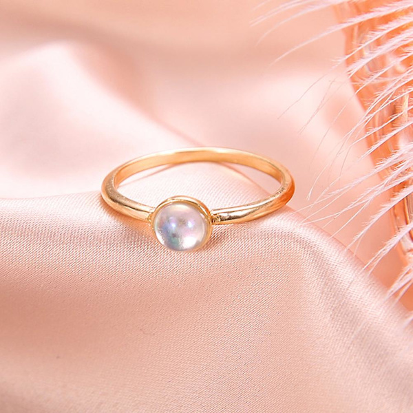 Elegant faux pärla inlagd tunn finger ring kvinnor part bankett charm smycken US 8
