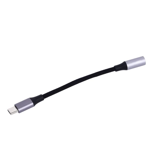 USB C til 3,5 mm lydjack-adapter fleksibelt AUX-kabel til telefon tablet