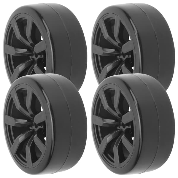 4 stk. 63 mm RC gummidæk driftdæk erstatning egnet til WPL D12 (015BL) RC bil