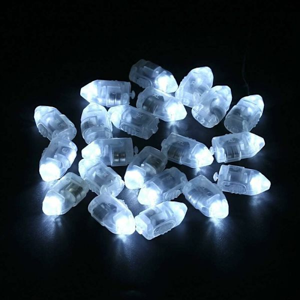 50 stk LED balloner lyser blomsterpapir lanterner lys til bryllupsfest dekoration hvid，