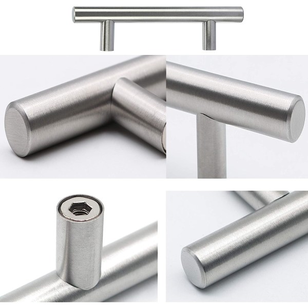 2 stk skaphåndtak, skuffehåndtak, aluminiumslegering (sølv, hullavstand: 192mm)