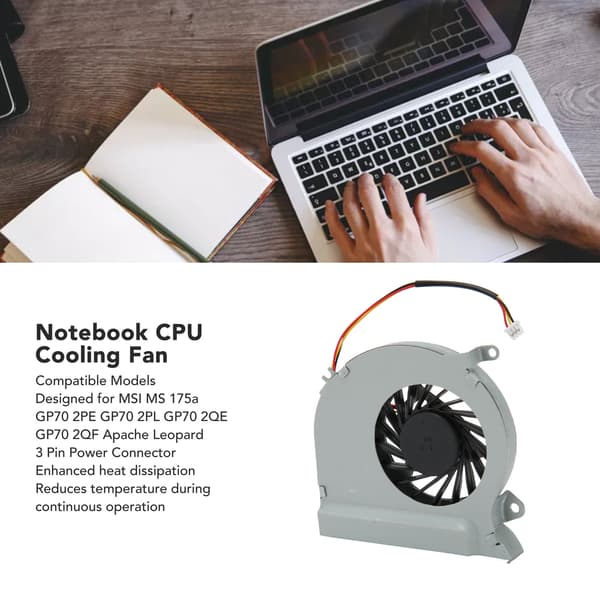 MSI GP70 Laptop CPU Køleventilator Udskiftning Intern Køler til MS 175a GP70 2PE 2PL 2QE 2QF Apache