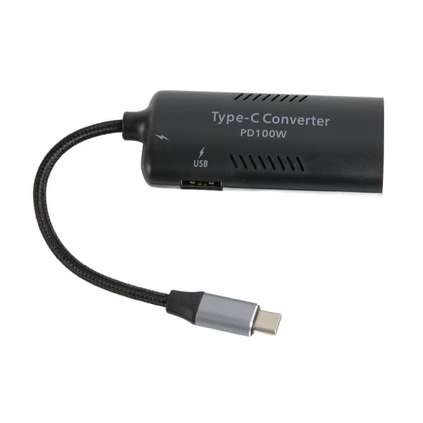 100W DC til Type C PD3.0 Hurtigoplader ABS Flettet Nylon Laptop Strømadapter DC7909 Hun til Type C