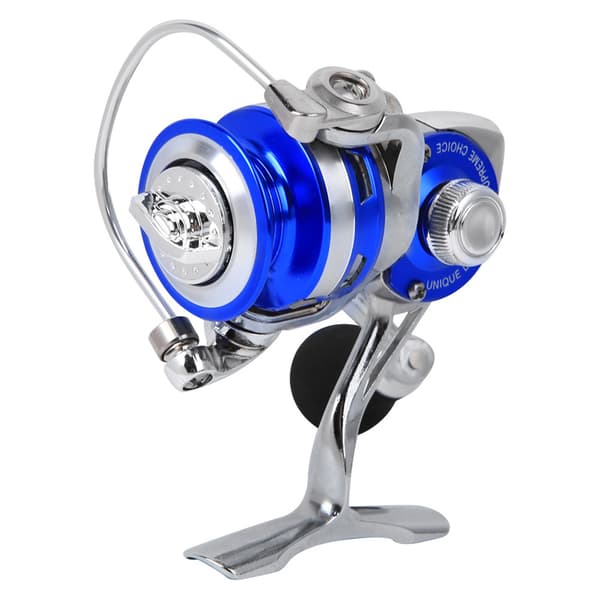 Helt Metall Mini Is Vinter Sten Havsfiske Drag Spinnrulle Blå Silver Utrustning