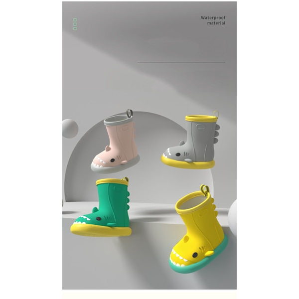 3D-sarjakuvahai söpö saappaat lapset vauva vedenpitävät saappaat 36 Pure color powder