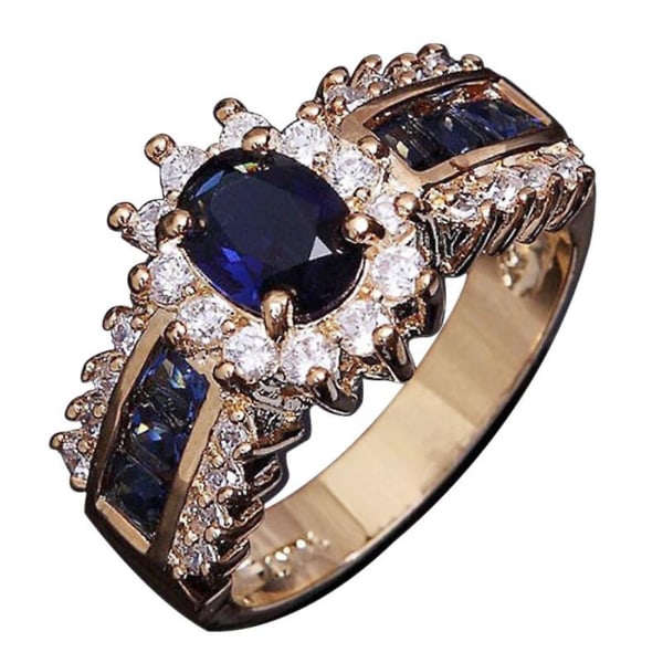 Kvinder Vintage Cubic Zirconia Indlagt Band Finger Ring Bryllupsfest smykker gave US 6