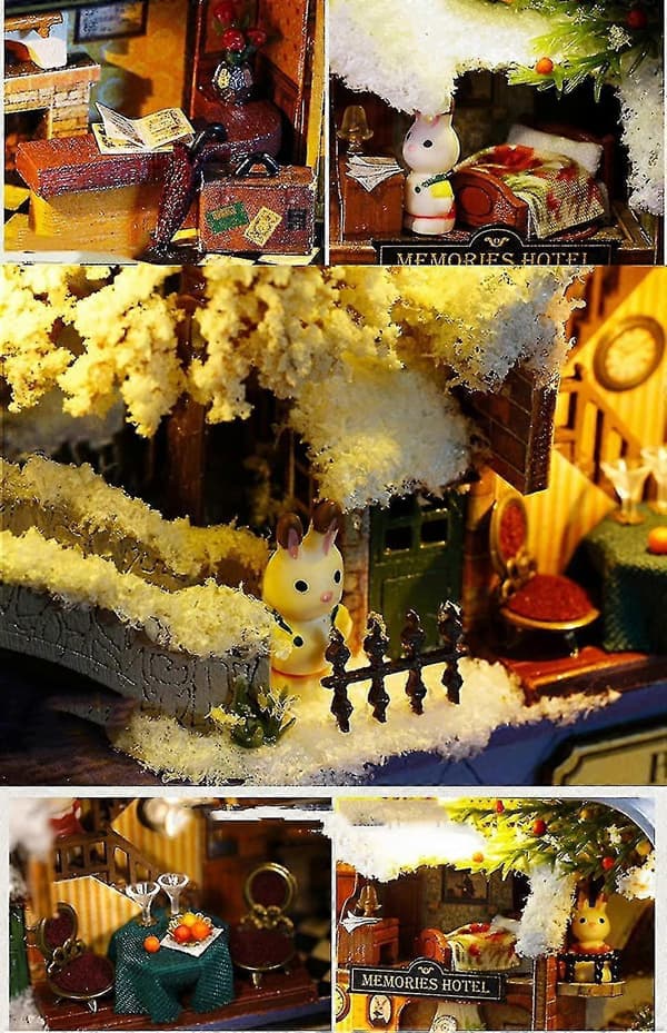 Dockhus Miniatyr DIY-kit med möbler Mini Box Teater Konstpresent