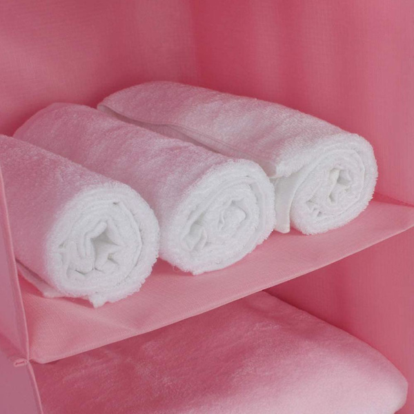 Riippuva hyllyvaatekaappi, 4 lokeroa Laadukas puuvillainen organizer ripustettava rautakehyksellä Organizer Set Pink
