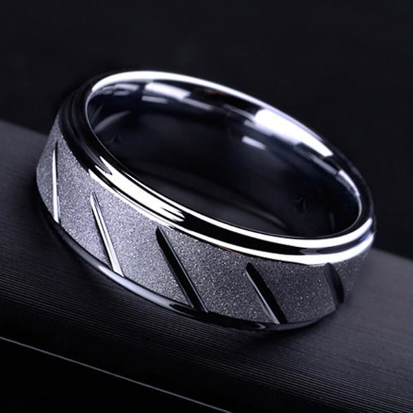 Menn Mote Matt Geometrisk Band Finger Ring Bryllup Forlovelse Smykker Gift US 6