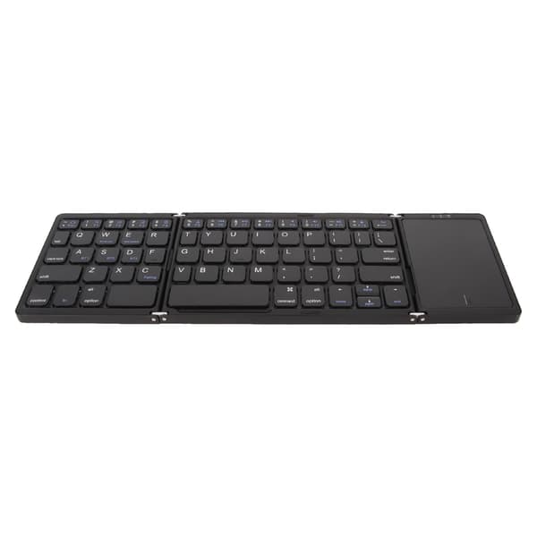 3-fold trådløst tastatur med touchpad, foldbart til tablet PC smartphone, indbygget batteri B089T sort