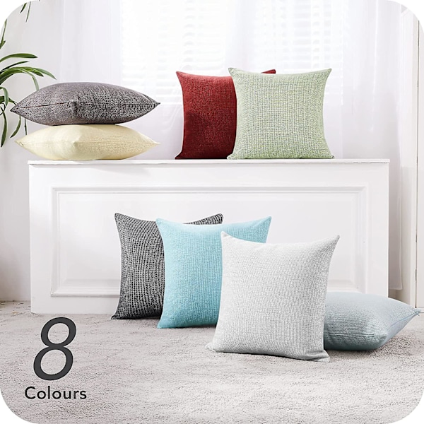 Amazon Brand - 2-delt putetrekk Hjemme soverom dekorasjon Putetrekk Sofa Putetrekk 40x40cm Hvit ris