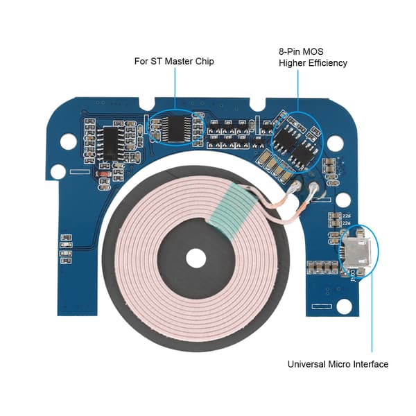Qi Trådløs Opladning PCB Board 5W 5V 1A Mainboard Modul