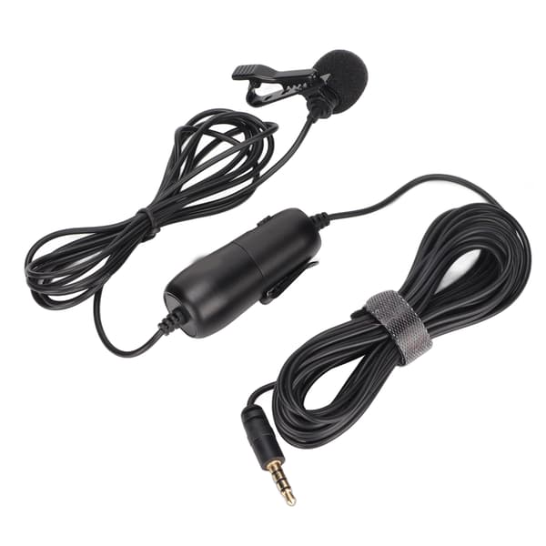 S2 Professionel Lavalier Reversmikrofon med 6,5 mm Adapter til Optagelse af Video Vlogs Podcasts Interviews