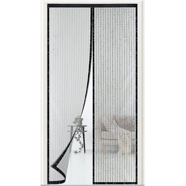 Magnetisk Myggenet Blød Skærmdør Kæledyrsvenlig Netgardindør - Sort 110x210cm 110x210cm