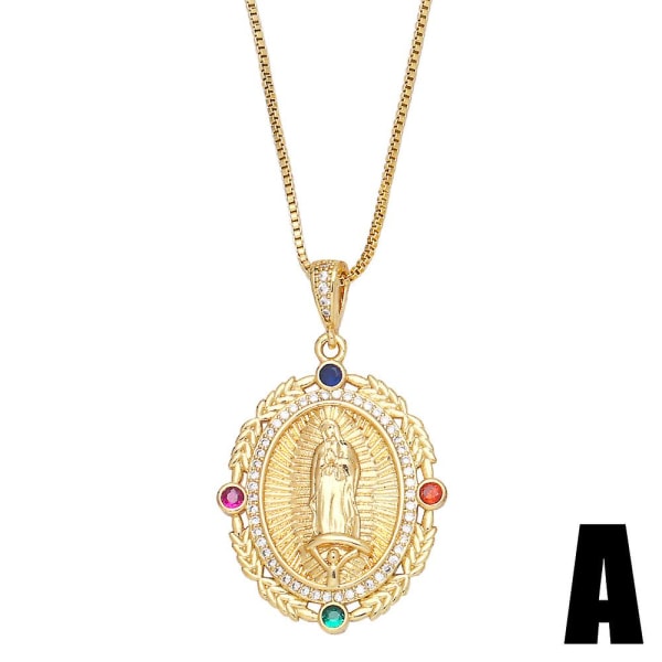 Halsband Vintage Zircon The Virgin Mary Modesmycken Ac8564 D