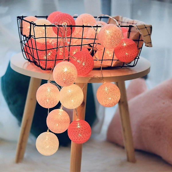 LED bomuldskuglelys String Ball Light Room dekorativt lys