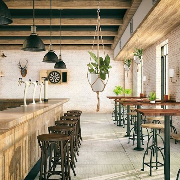 4 stk Macrame Plantebøjle Reb Hængende Plantereb Blomster Indendørs Udendørs Havearbejde Dekoration Velegnet til Butik Cafe Bistro Hjem Altan Gårdhave