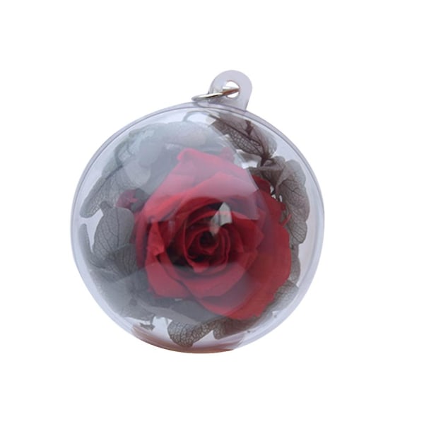 1st Mini Rose Flower Ball Hänge Miniatyr Rose Flower Ball Nyckelring Kreativ väska Hängande dekor Delikat Alla hjärtans dag Present Röd