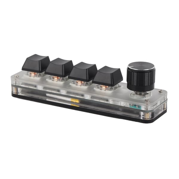 Mini 4 Taster 1 Knap USB Bluetooth Blå Kontakt Baggrundsbelyst Programmerbart Tastatur Gaming Kontor Media Plug Play