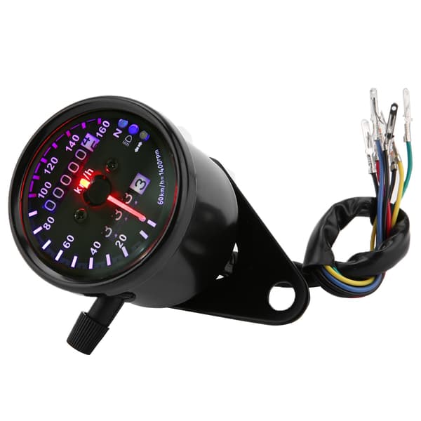 Universal Motorcykel LED Baggrundslys Dobbelt Odometer Speedometer Måler DC 12V