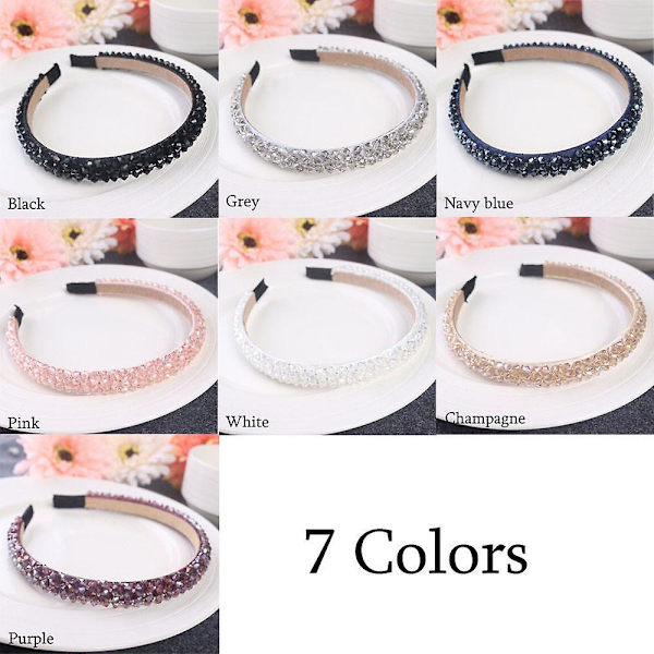 1kpl Crystal Hair Band Hiuspanta Kruunu Päähineet Häät Morsiamen Naiset Tytöt Lapset Lapset Pearl Wave Navy Blue