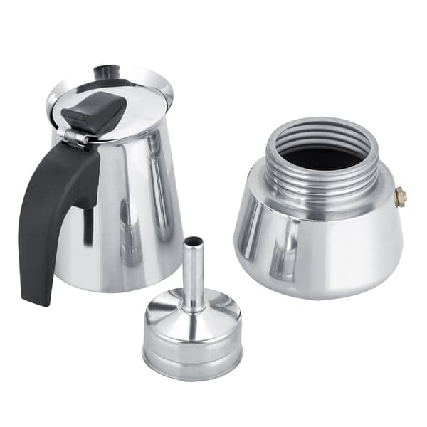 Bærbar Moka Espressomaskin i rustfritt stål, 200 ml