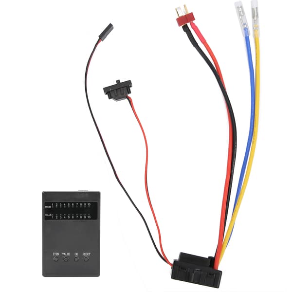 Borstad 80A Elektronisk Hastighetsregulator med Programkort för 1/8 1/10 RC Bil