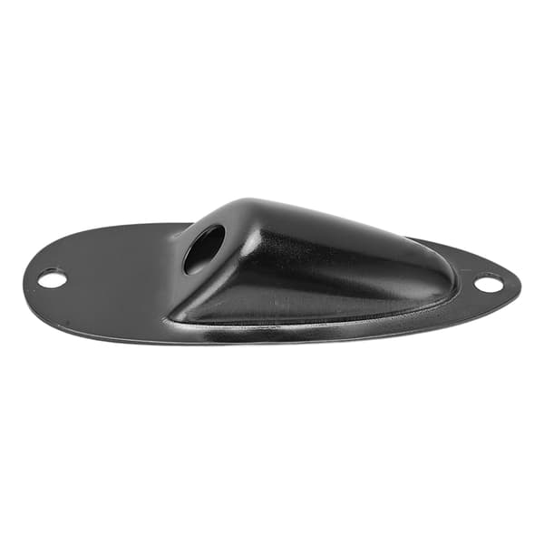 Sort Båtstil Elektrisk Gitar Jack Plate Input Output Socket Skrue Instrumenttilbehør