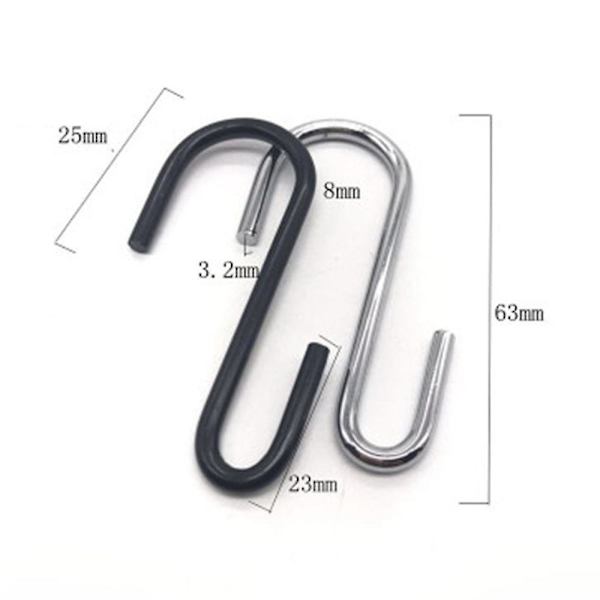 20 Pack Heavy Duty S Krokar Pan Grythållare Rack Krokar Hänghängare S Formade krokar För Köksartiklar Krukor Husgeråd Kläder Väskor Handdukar Växter Black