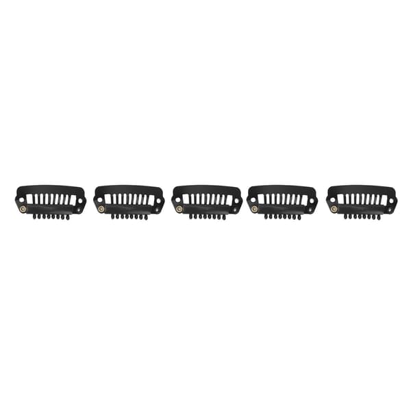 50 stk. Snap Comb Parykclips i rustfrit stål med 8 tænder Hårforlængelse DIY Tilbehør 2,8 cm Sort