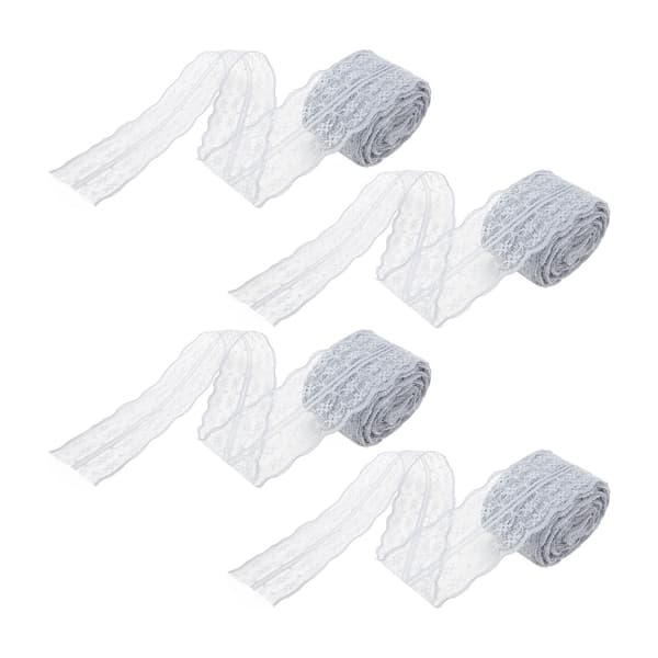 4 st Grå Nylon Spetsband Retro DIY Presentförpackning Dekorationstillbehör