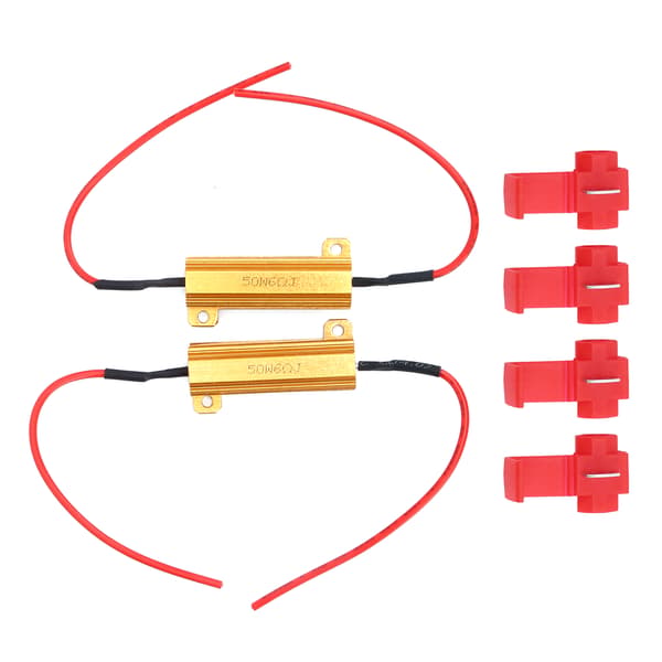 2 STK 50W 6ohm LED Decoder Belastningsmodstand Flash Fejlfri Annullerer til Forlygte Kørelys